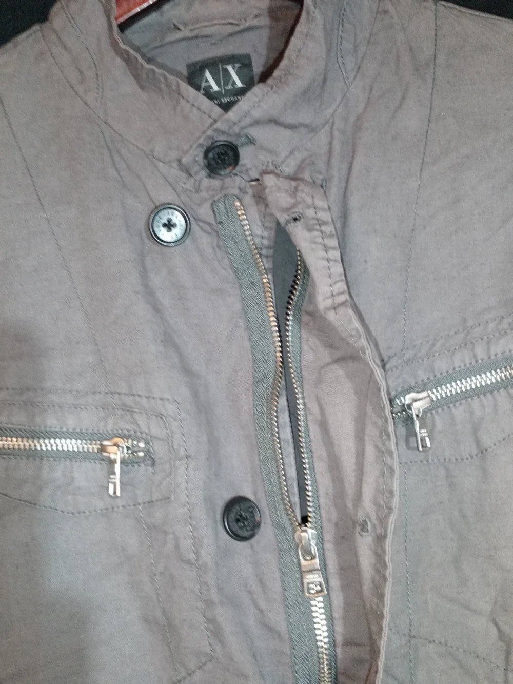 Armani Exchange Men's Military Field Jacket in Light Gray